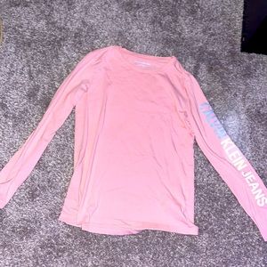 Pink Calvin Klein long sleeve tee